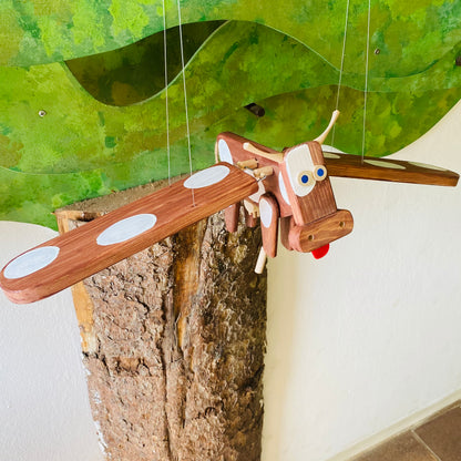 Hanging Cow Wooden Toy
