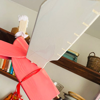 Flying Pink Angel Wooden Mobile  - Baby Girl Nursery - Kids Room Decor