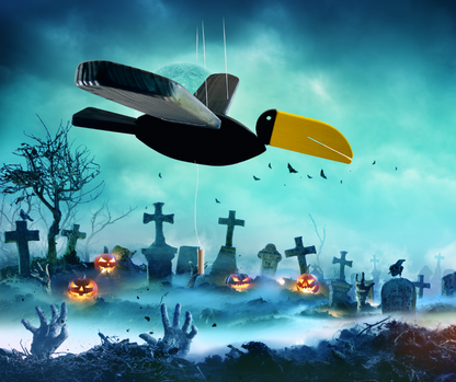 Wooden Flying Crow Mobile - Halloween Decoration - Gender Neutral Kids Room Decor