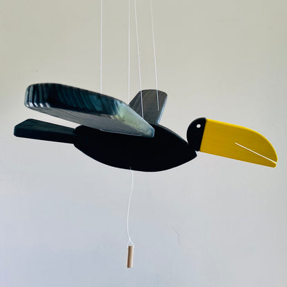 Wooden Flying Crow Mobile - Halloween Decoration - Gender Neutral Kids Room Decor