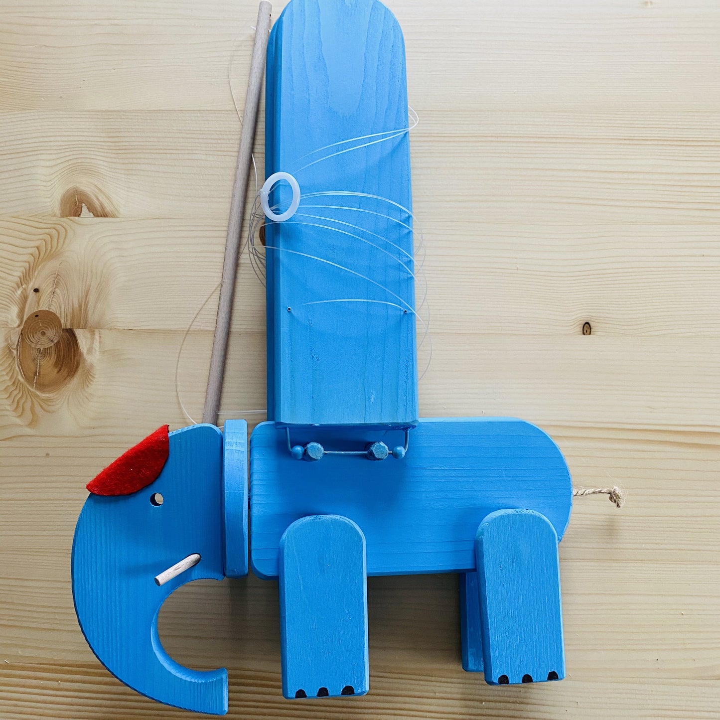 Flying Blue Elephant - Wooden Mobile Toy - Nursery Mobile - Mrozci