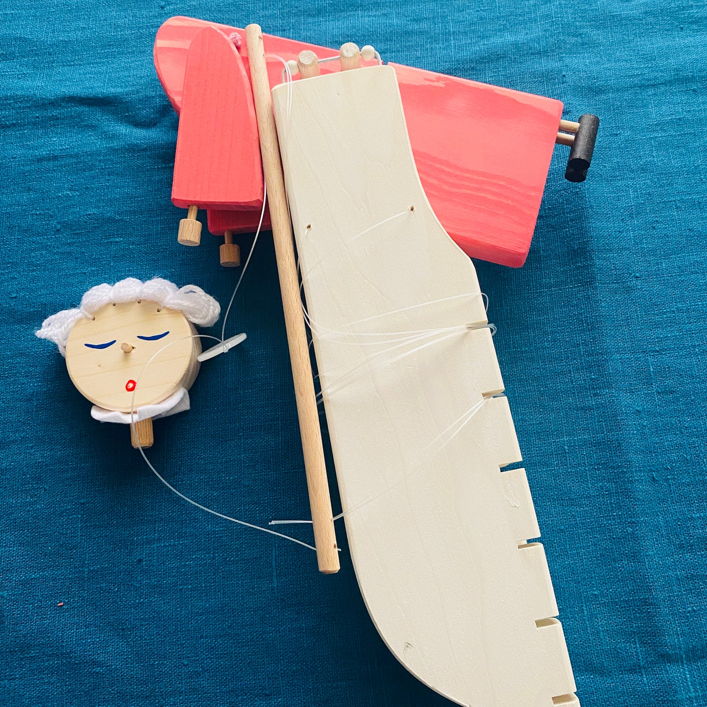 Flying Pink Angel Wooden Mobile  - Baby Girl Nursery - Kids Room Decor