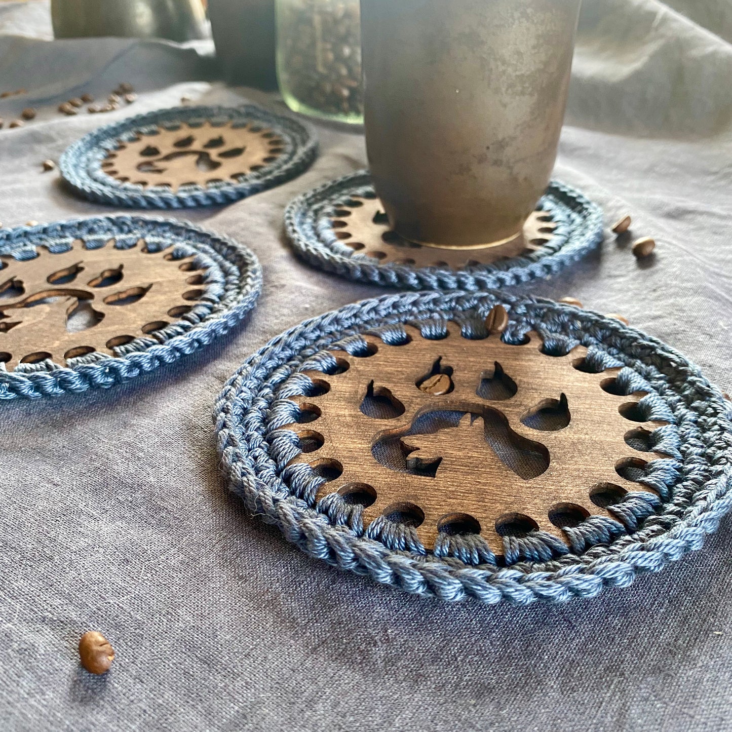 Coasters with Crochet Edge for Dog Lovers II