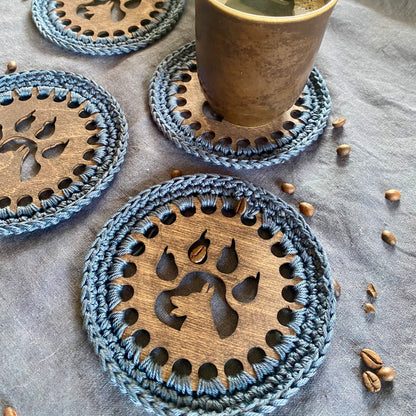 Coasters with Crochet Edge for Dog Lovers II