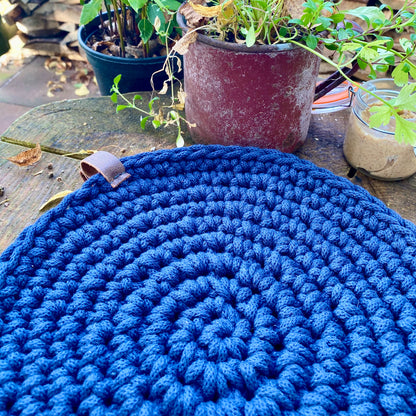 navy blue hot pad