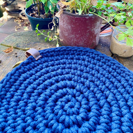 navy blue hot pad