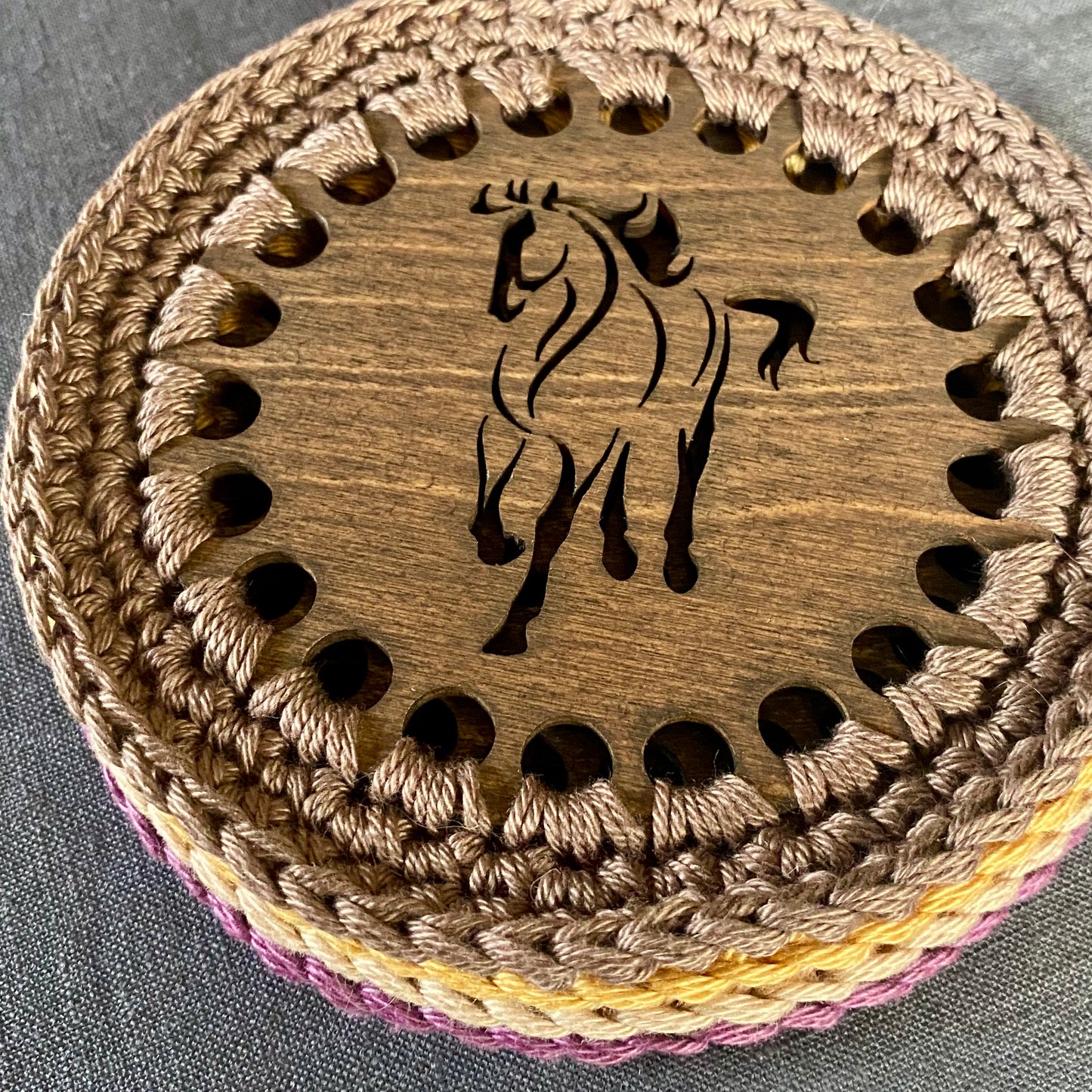 Horse Coasters with Crochet Edge