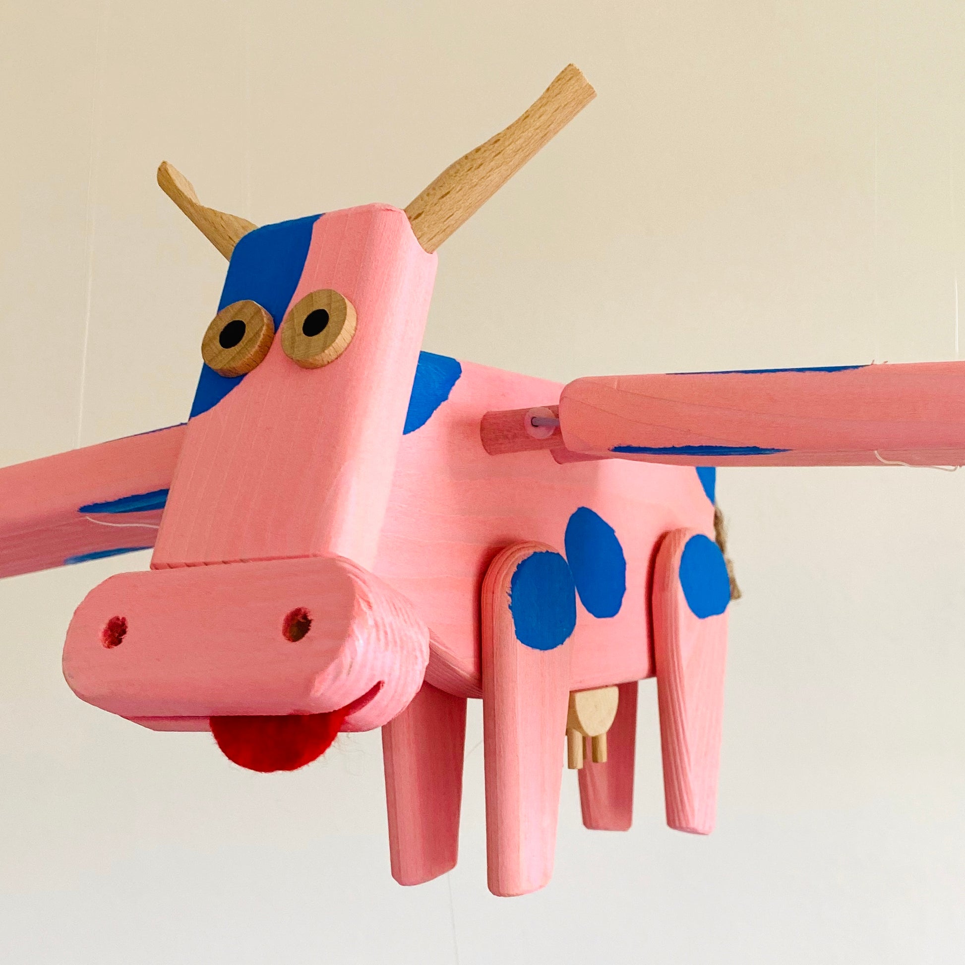 nursery mobile pink cow