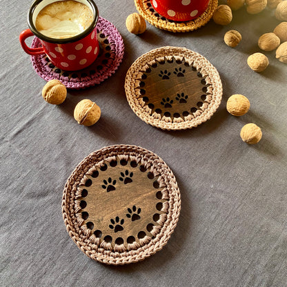 Coasters with Crochet Edge for Dog Lovers