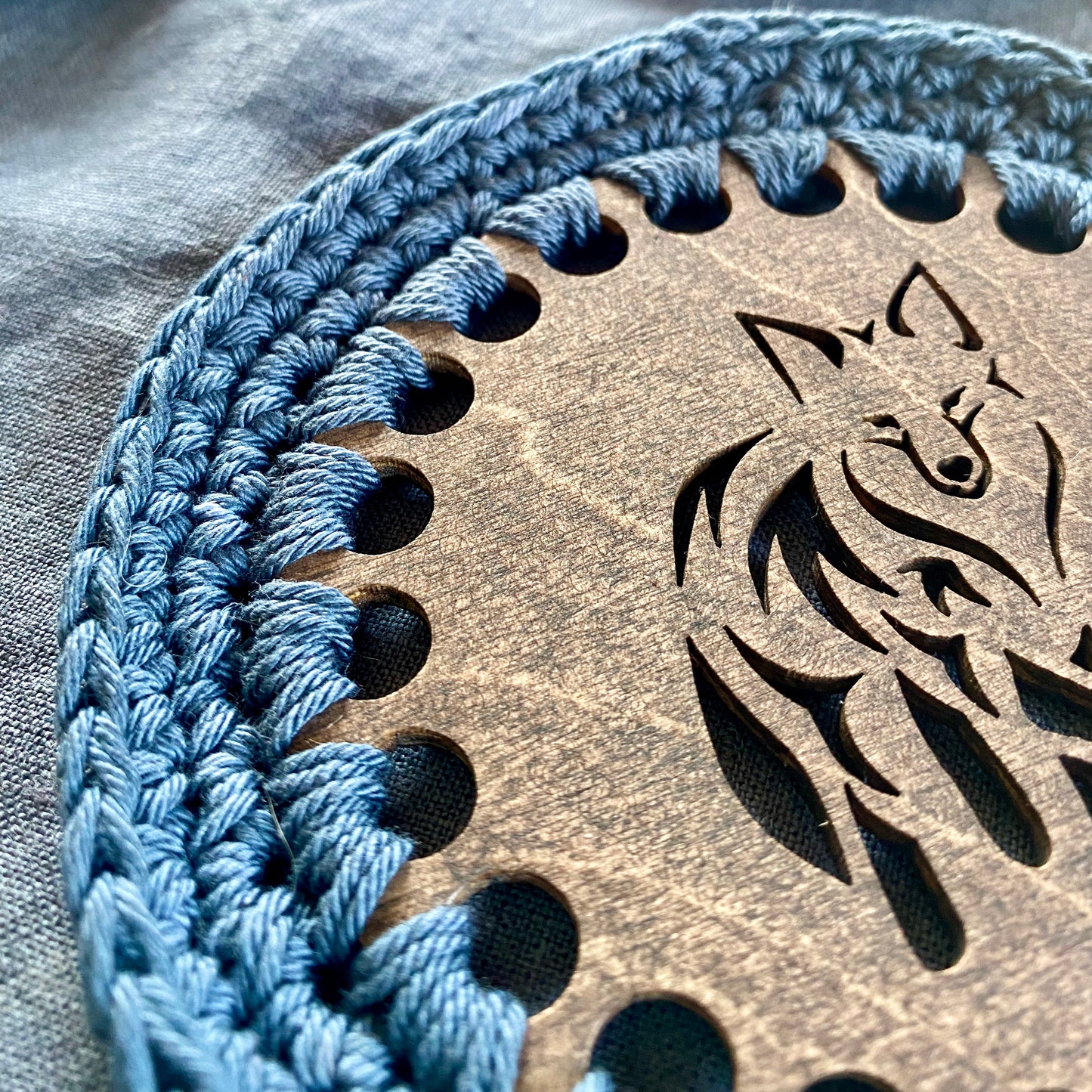 Coasters with Crochet Edge for Wolf Lovers