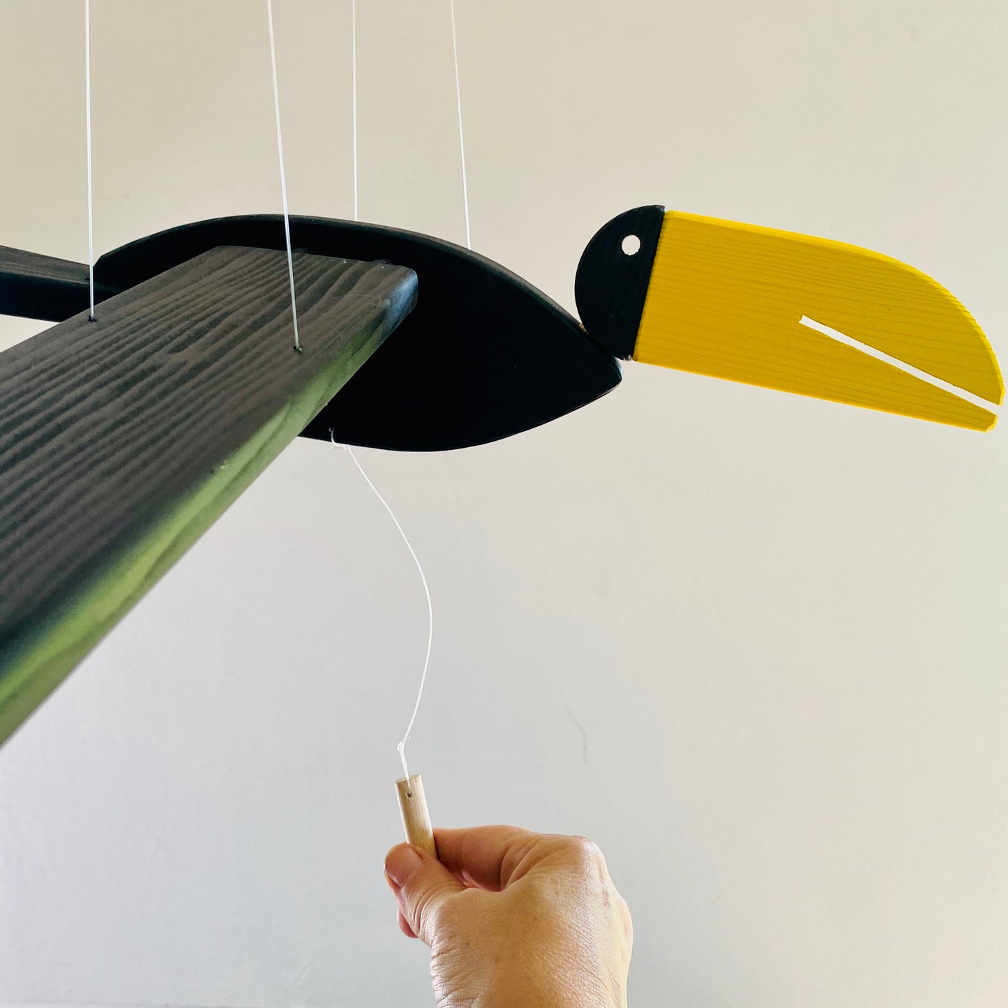 Wooden Flying Crow Mobile - Halloween Decoration - Gender Neutral Kids Room Decor