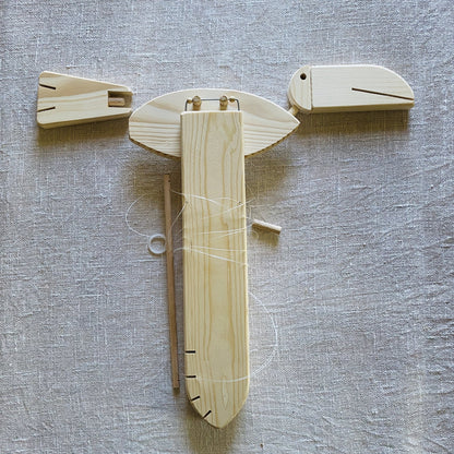 Flying wooden creatures