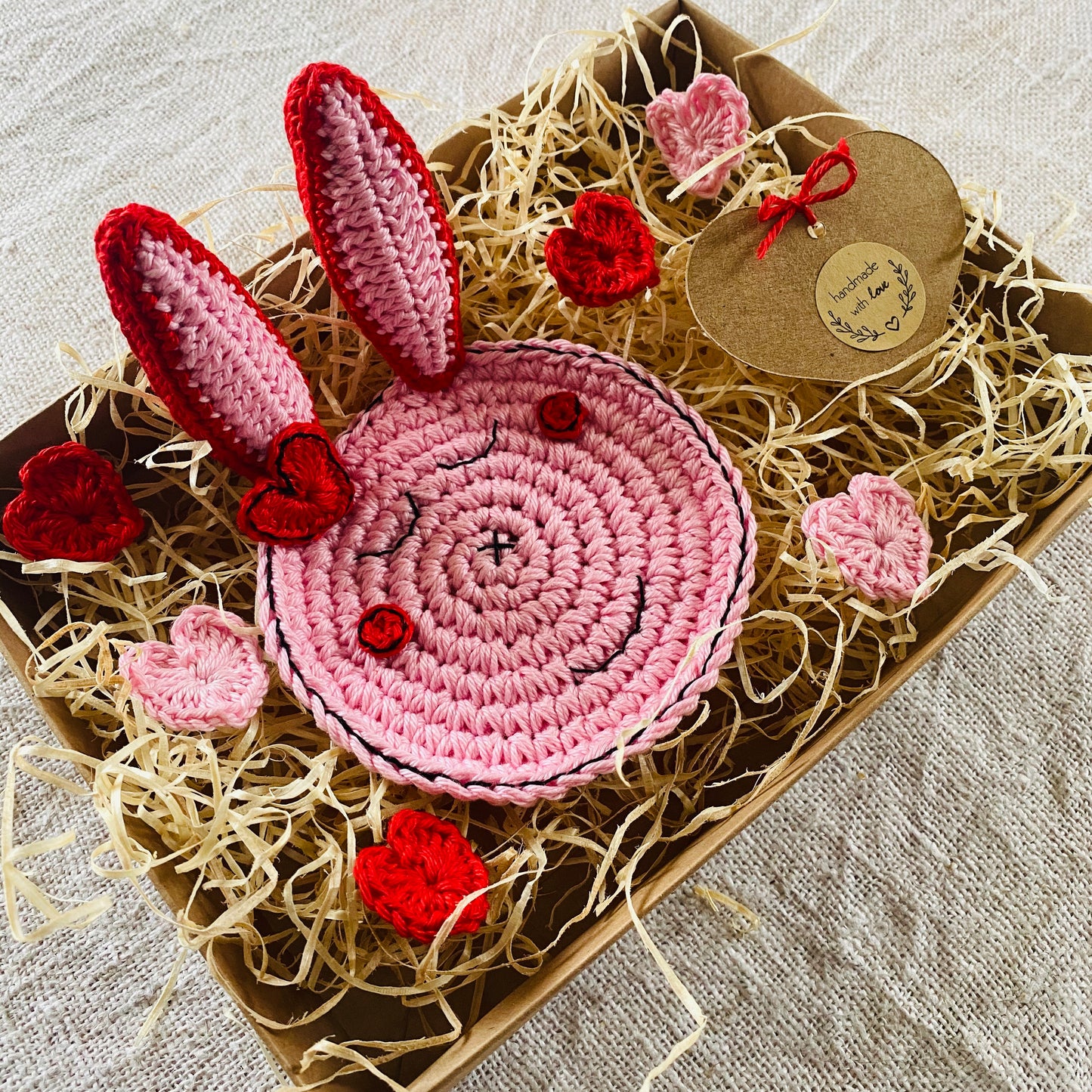 valentines gift bunny rabbit coaster