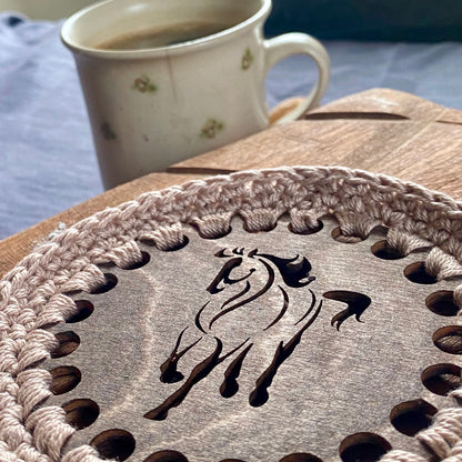 Horse Coasters with Crochet Edge